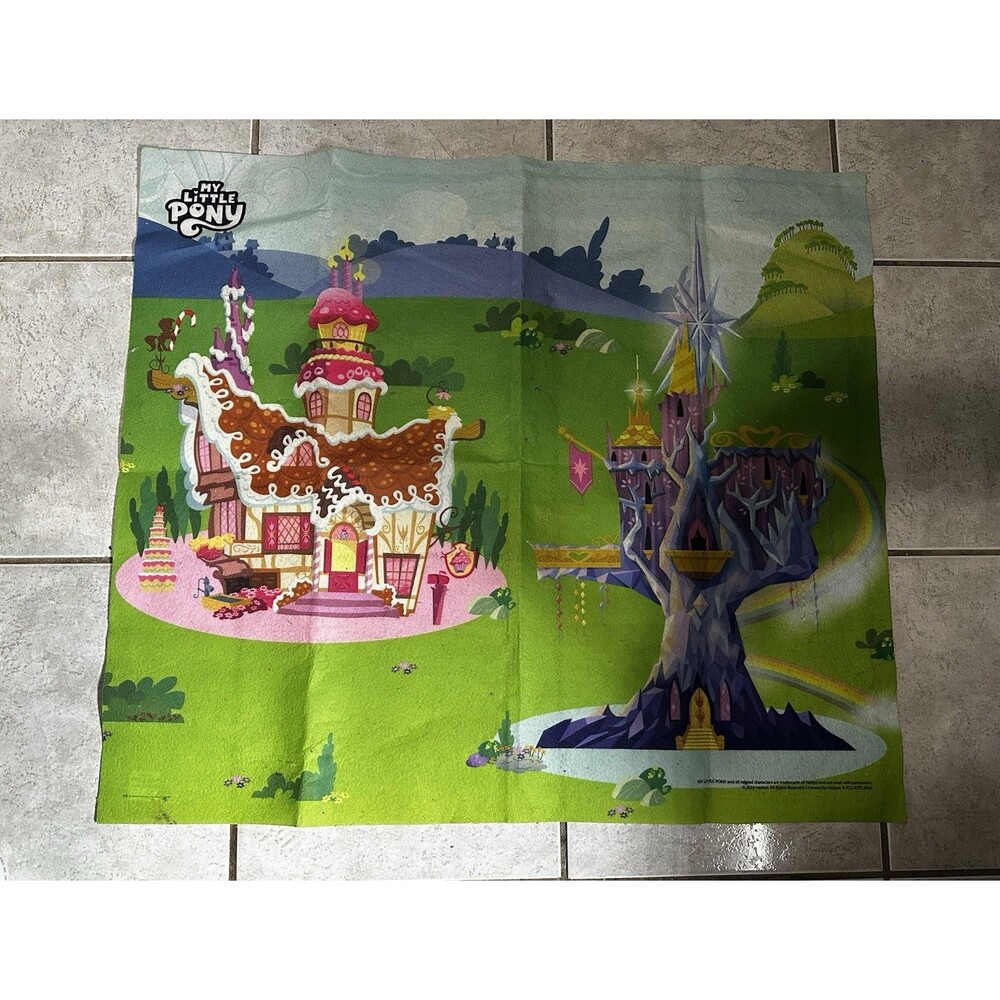 My Little Pony Castle Fleece Blanket 31x27in Kids Bedroom Rainbow Cottage